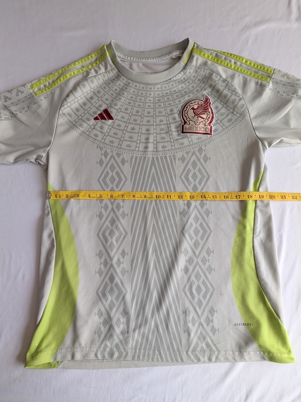 Adidas Mexico White & Neon Yellow 2024 Soccer Jersey - Picture 9 of 9